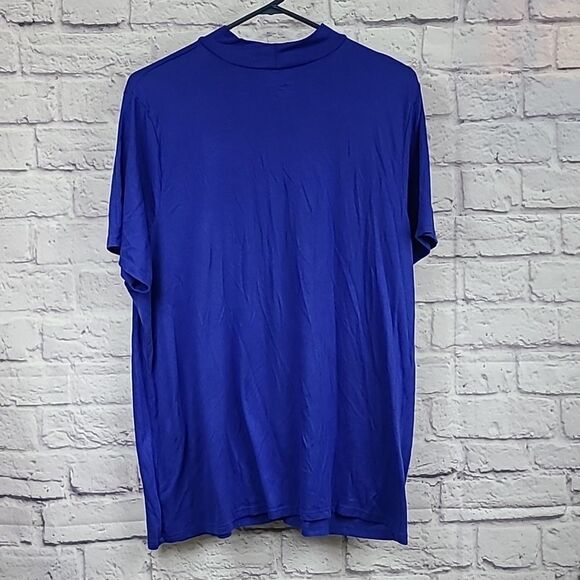 Lane Bryant Royal Blue Mock Neck Short Sleeve Tee Size 18/20 Women's Plus Top - Picture 6 of 7